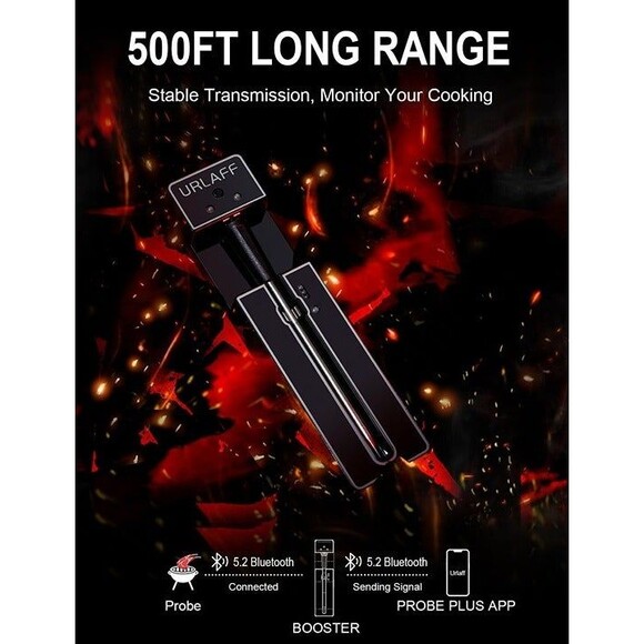 MixStick 500FT Wireless Meat Thermometer  Digital Food Thermometer with B - Picture 3 of 9